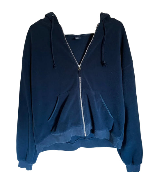 Women's Blue GAP Vintage Fluffy Oversized Zip-Up Hoodie