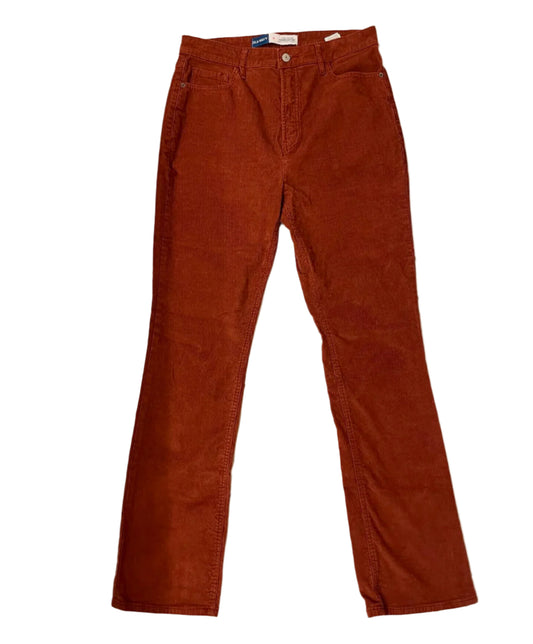 Old Navy Extra High-Rise Kicker Boot-Cut Orange Corduroy Jeans