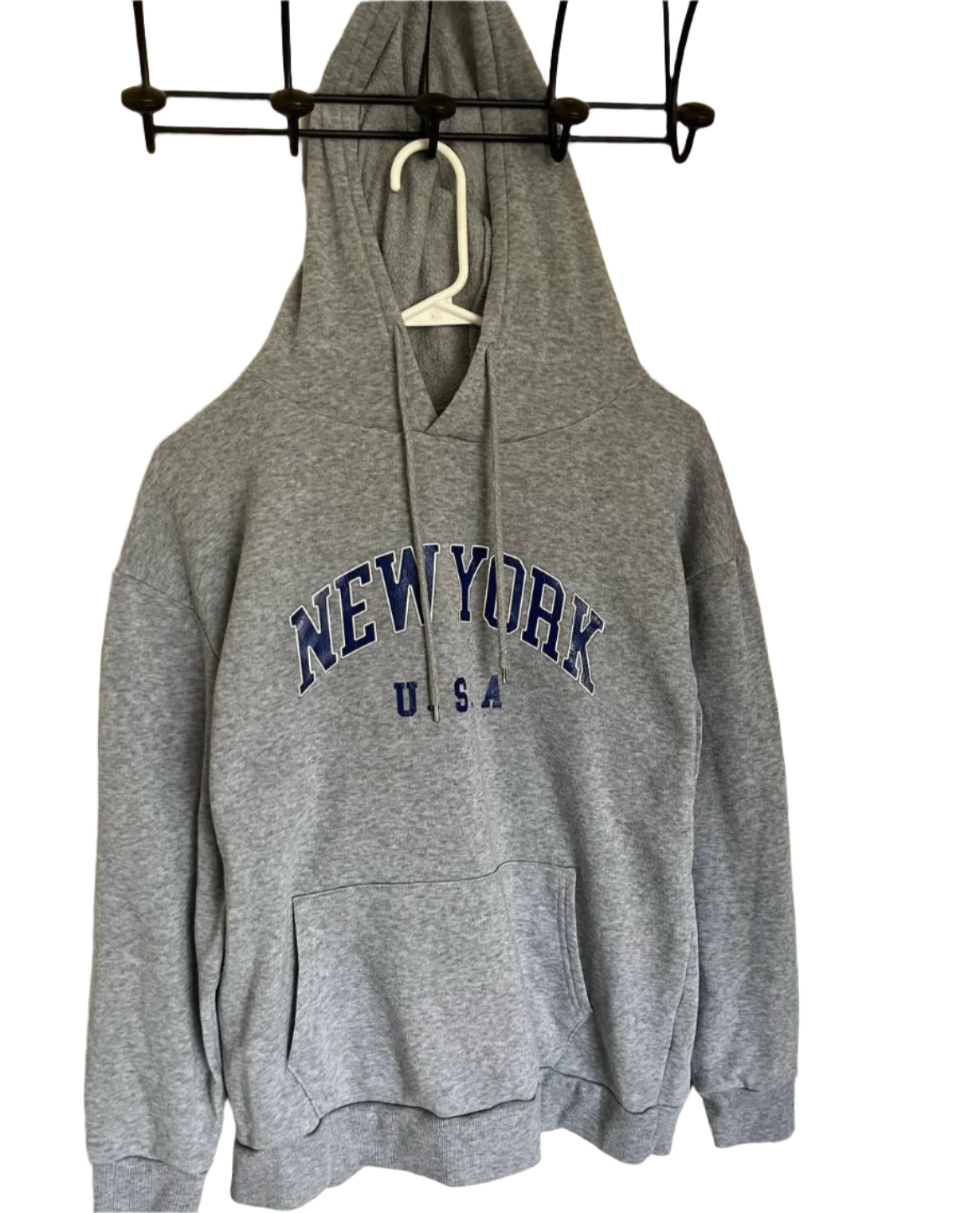 Women’s New York Drawstring Pocket Pullover Top Hoodie