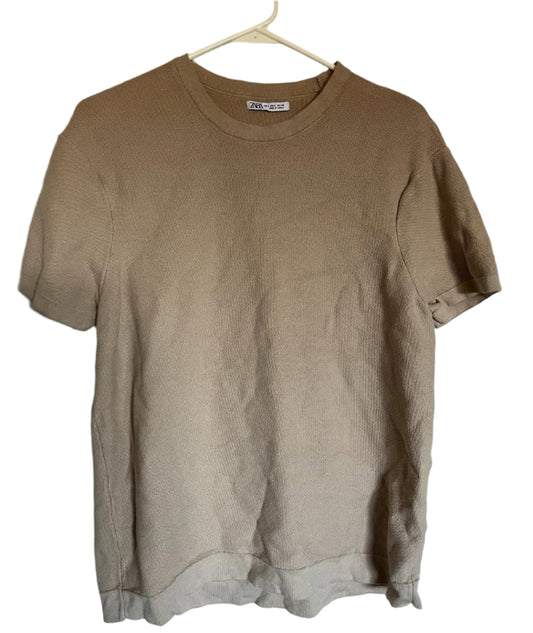 Zara Tan Knitted T-Shirt