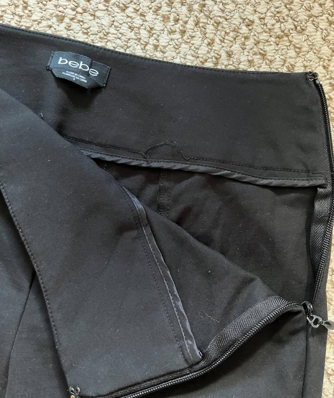 Side Zip Black Bebe Leggings