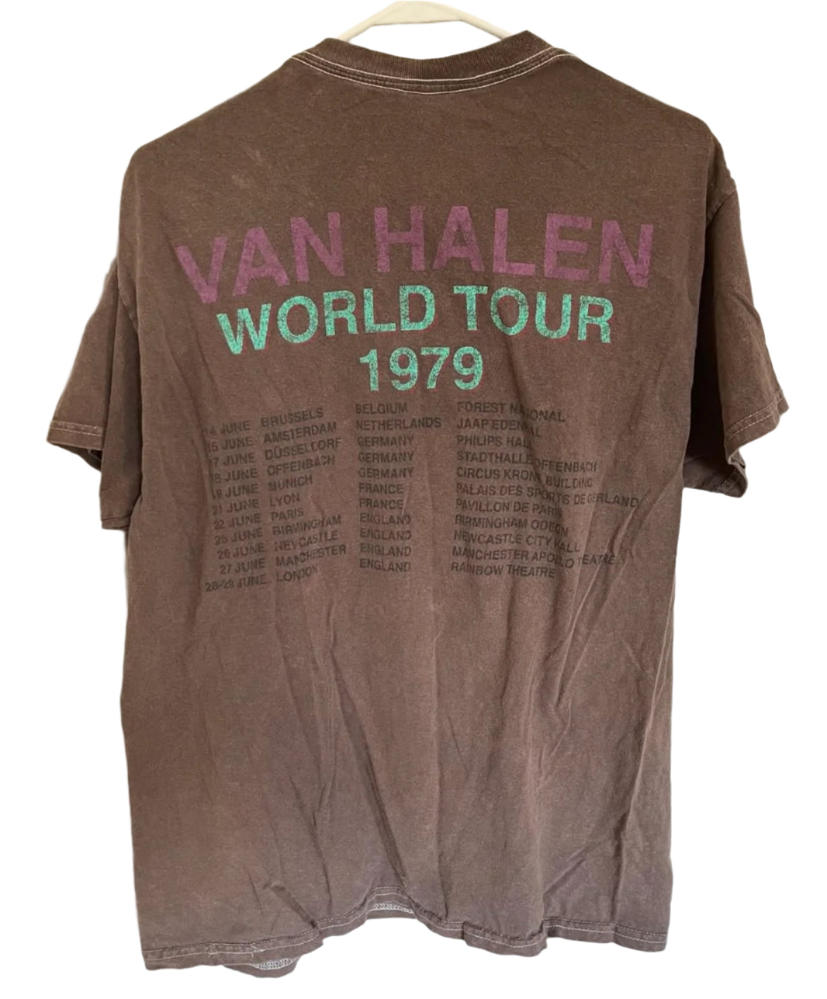 1979 Van Halen World Tour Brown Tee